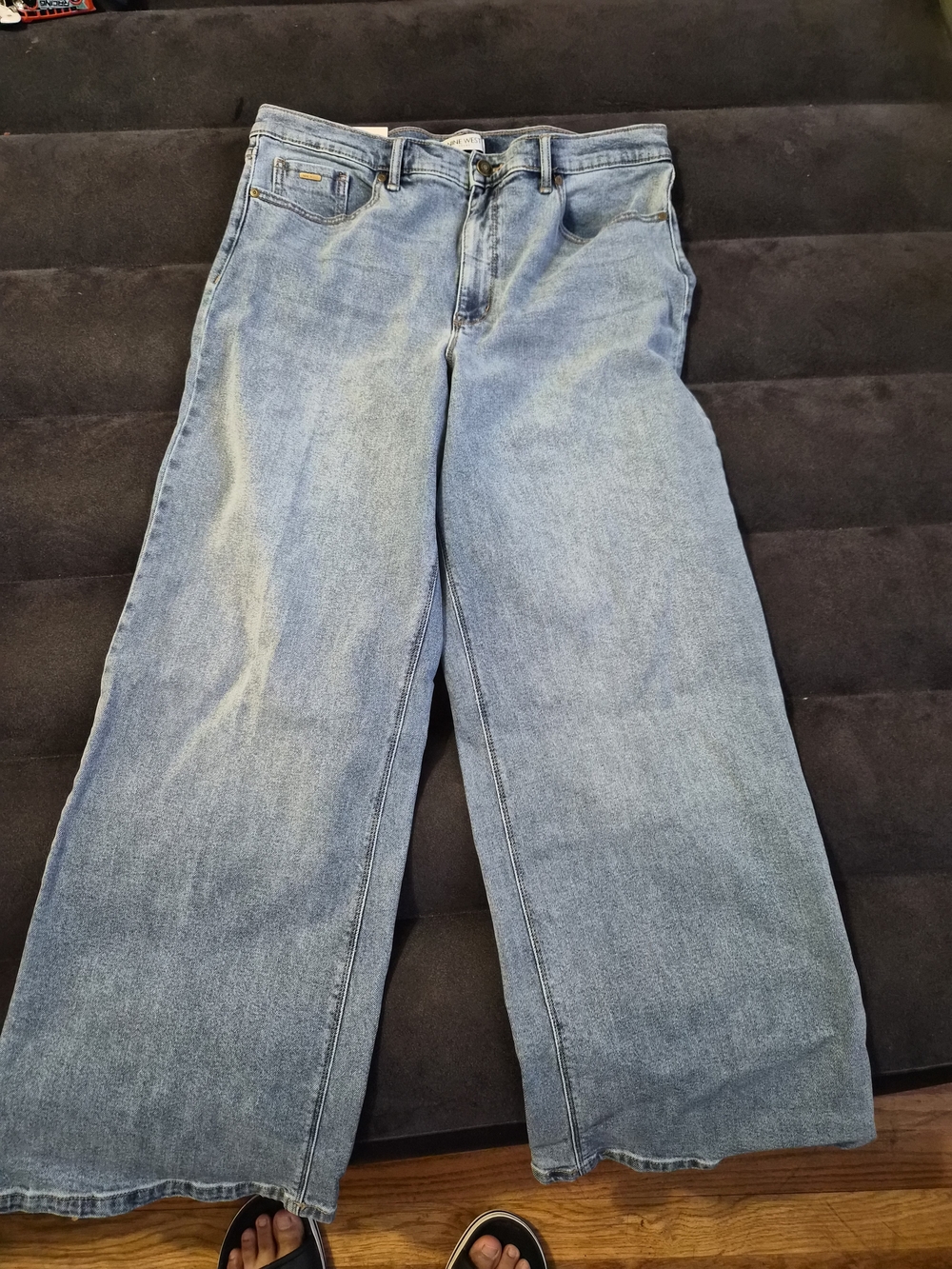 Nine West Light Blue Wide Leg Jeans - High Rise - Picture 6 of 6